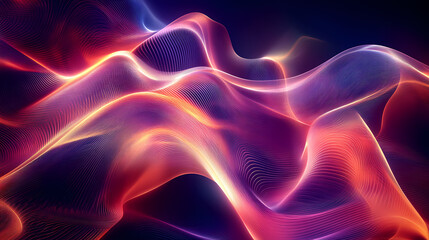 Obraz premium A sleek, minimalist design, where glowing lines and holographic projections intertwine, hinting at the boundless potential of digital technologies. Boundless - Horizon. Illustration