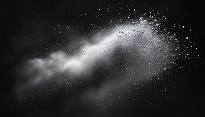 Fototapeta premium White Powder Explodes on Black Background
