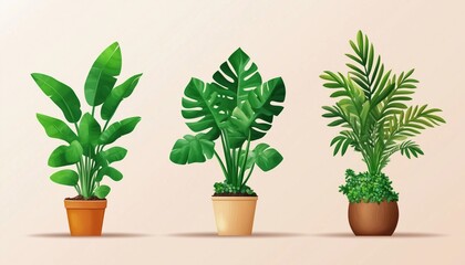 Fototapeta premium Flyers For Houseplants Store, Greenhouse, Florarium, Home Garden, Gardening, And Plant Lovers: Perfect For Poster, Flyer, Advertising, Commercial, And Promo Purposes.