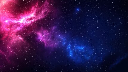 Stunning Cosmic Scene with Nebula and Stars in Deep Space Colors of Pink and Blue