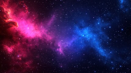 Fototapeta premium Stunning Space Scene Featuring Colorful Nebula and Bright Stars in the Expansive Galaxy