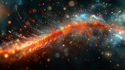 Fototapeta premium Fiery, swirling energy abstract art