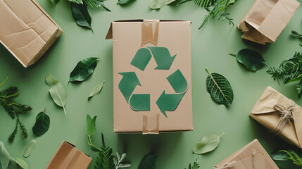 Circular economy concept with sustainable product design and zero waste manufacturing.