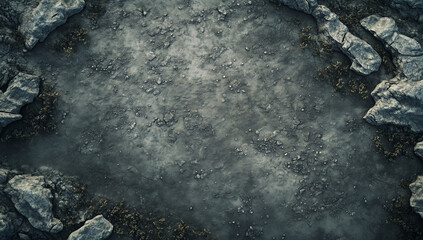 Ancient Crater: Aerial View of Rocky Terrain