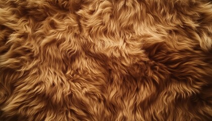 Top View Of Brown Shaggy Fur Pattern: An Up-Close Look At Sheep And Bear Fur Wool In Brown Shades.