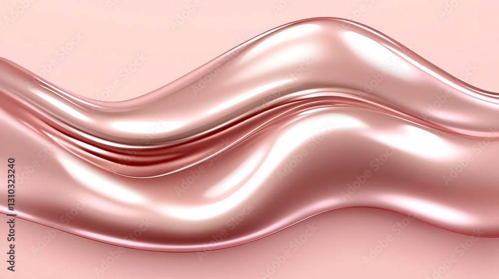 Poster elegant flow of rose gold metallic material creating a subtle design
