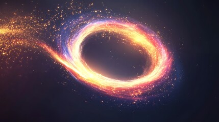 Obraz premium Abstract swirling fire ring in space