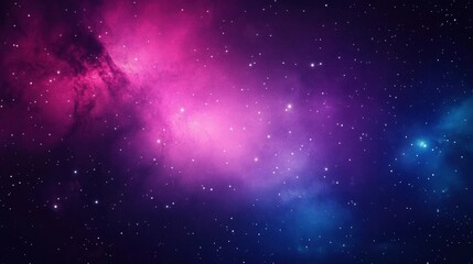 Fototapeta premium A stunning cosmic scene featuring vibrant purple and blue hues, sprinkled with distant stars, Ideal for themes of astronomy, space exploration, or artistic backgrounds in digital design,
