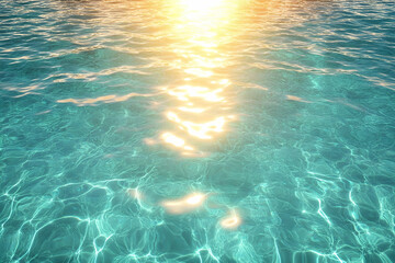 Sunlit turquoise sea surface