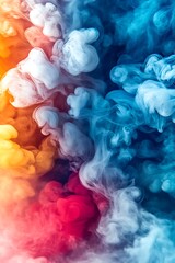 Fototapeta premium Vibrant interplay of spectral smoke creates a mesmerizing backdrop