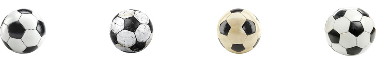 Football on transparent background collection set