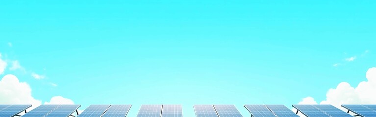 solar panels banner with blue background