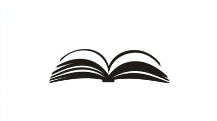 Simple open book graphic, education concept, digital art, for book design