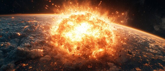 Explosive Event Over Earth A Bright Detonation Illuminates the Atmosphere