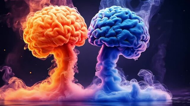 Abstract brains in ink; colorful; creative; conceptual; inspiration; visual art; digital art; design; mind; powerful