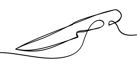 continuous line drawing of knife symbol. abstract line art illustration