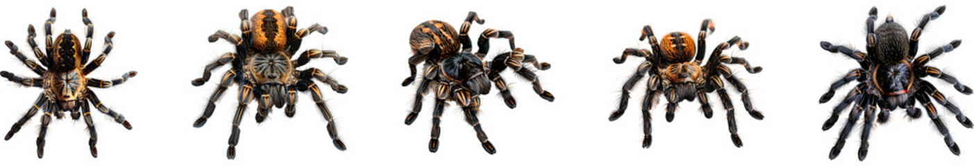 Spider on transparent background collection set