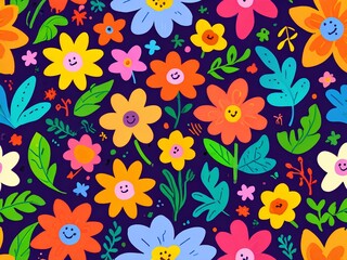 Fototapeta premium seamless pattern with flowers