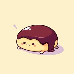 Obraz premium Cute glazed donut illustration