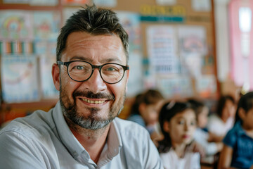 Fototapeta premium Portrait of a young student preparing for exams, generative ai