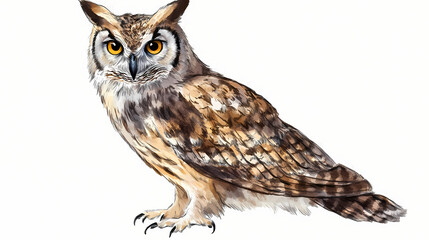 Coyote isolated on transparent background perfect for educational materials or wildlife articles and publications. Nocturnal - Owl. Illustration