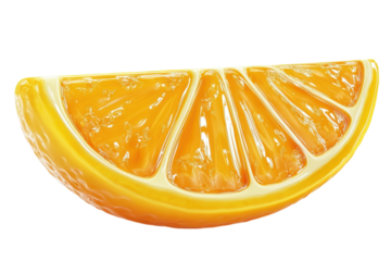 Brightly colored orange slice showcasing its juicy segments and vibrant texture