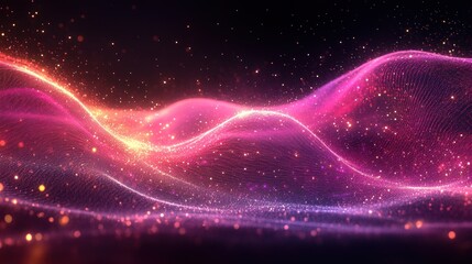 Fototapeta premium Abstract Digital Waves, Dark Background (1)