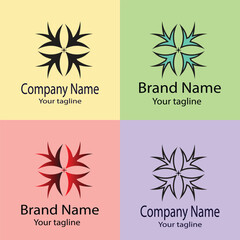 Excellent logo design with different designs of the same shape For business company. Color editable.