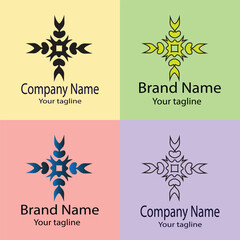 Excellent logo design with different designs of the same shape For business company. Color editable.