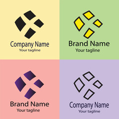Excellent logo design with different designs of the same shape For business company. Color editable.