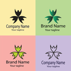 Excellent logo design with different designs of the same shape For business company. Color editable.