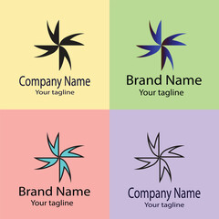 Excellent logo design with different designs of the same shape For business company. Color editable.