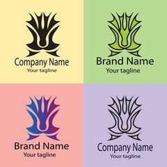 Excellent logo design with different designs of the same shape For business company. Color editable.