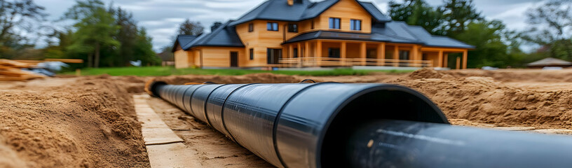 House utility pipe installation