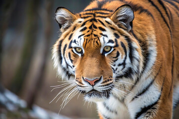 Naklejka premium The Grace and Power of the Tiger in a Stunning Display