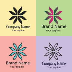 Excellent logo design with different designs of the same shape For business company. Color editable.