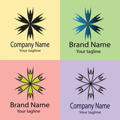 Excellent logo design with different designs of the same shape For business company. Color editable.