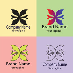Excellent logo design with different designs of the same shape For business company. Color editable.