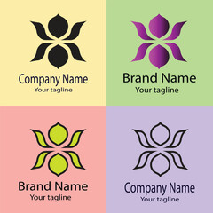 Excellent logo design with different designs of the same shape For business company. Color editable.