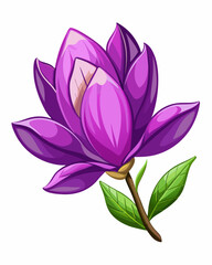 Vibrant purple lotus flower illustration with detailed petals and shading