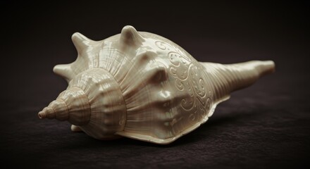 close up seashell design like music instruments