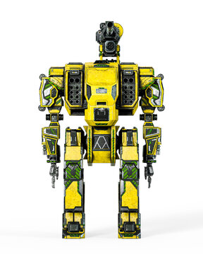 the war machine is standing up on white background