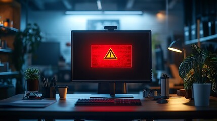 Computer screen displaying a blocked message, indicating restricted access, cybersecurity threats, or internet censorship issues