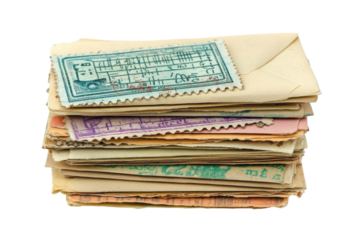 Collection of vintage envelopes and stamps showcasing historical postal memorabilia