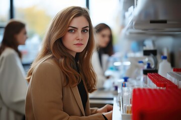 Women collaborate on experiments in a bright, modern laboratory, emphasizing the importance of STEM fields and female participation in science