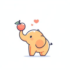 Cute Elephant Eating Apple (2)