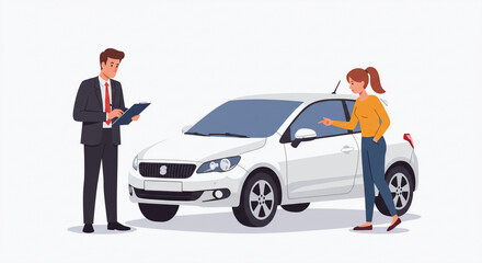 vector of buyers and sellers with various products such as shoes, cars, and daily necessities 