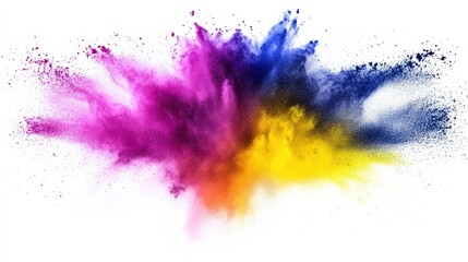 Fototapeta premium Vibrant powder burst clean background artistic action studio environment close-up view color explosion