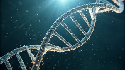 dna strand on blue background