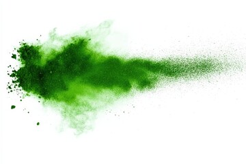 Obraz premium Erupting green dust cloud forest clearing dramatic scene nature setting aerial perspective environmental impact